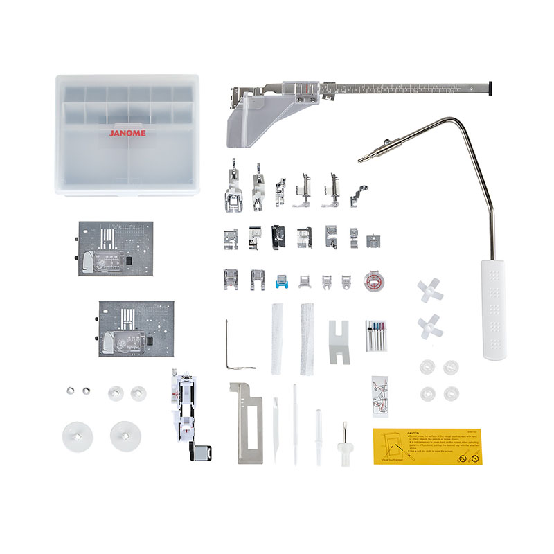 Janome Continental M8 supplied accessories.