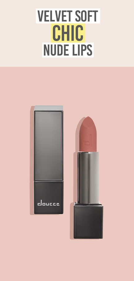 Doucce Matte Temptation Lipstick in shade 'Follow Me' - Beauty and the Boutique - Velvet-soft chic nude lips