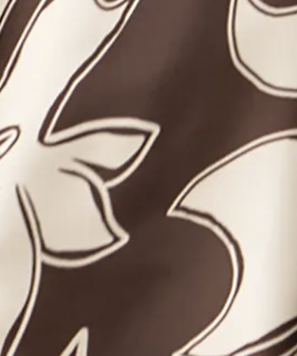 Brown swirl print drape top