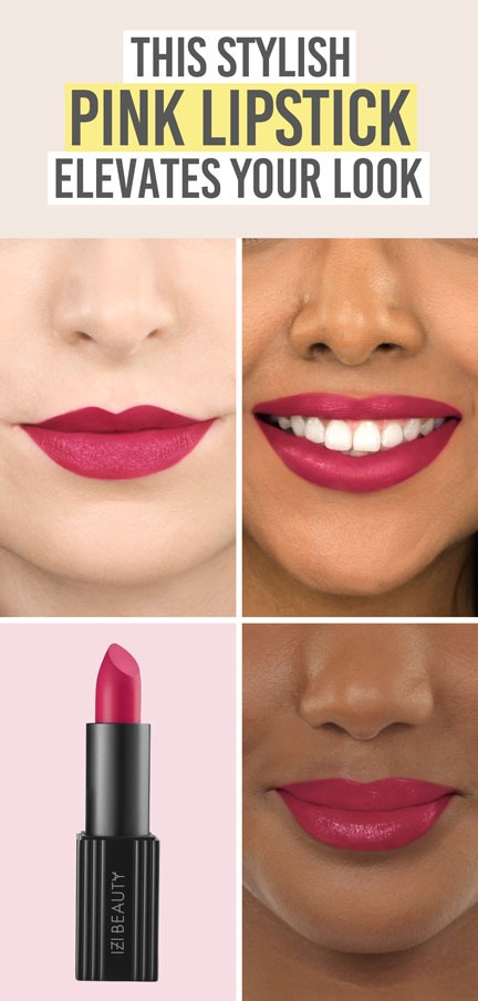 IZI Beauty Empowered Lipstick in Resilient - Beauty and the Boutique - This stylish pink lipstick elevates your look!