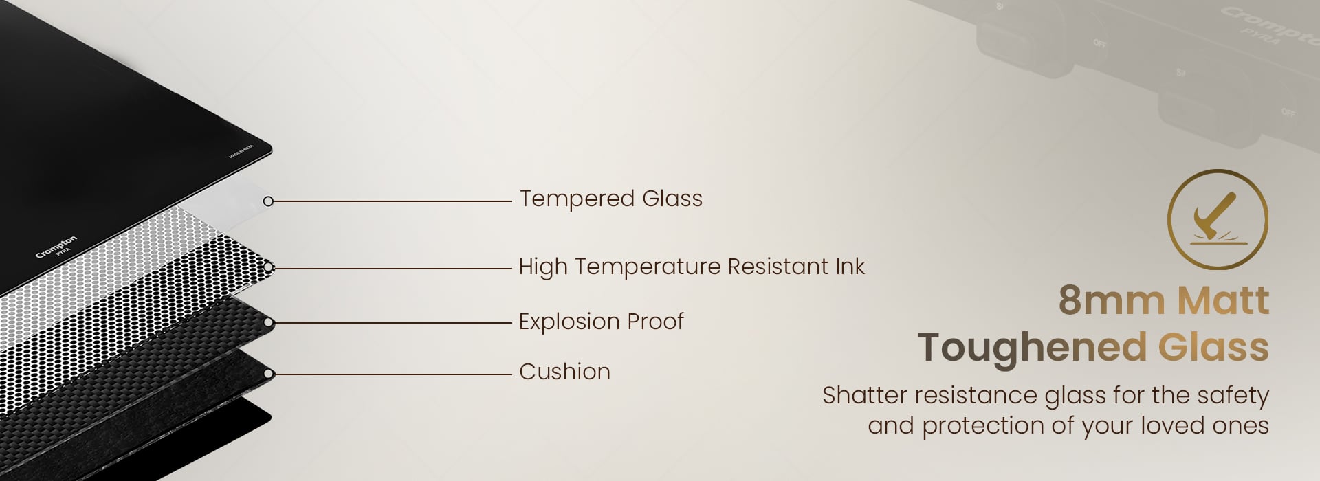 8mm Matt Toughened Glass