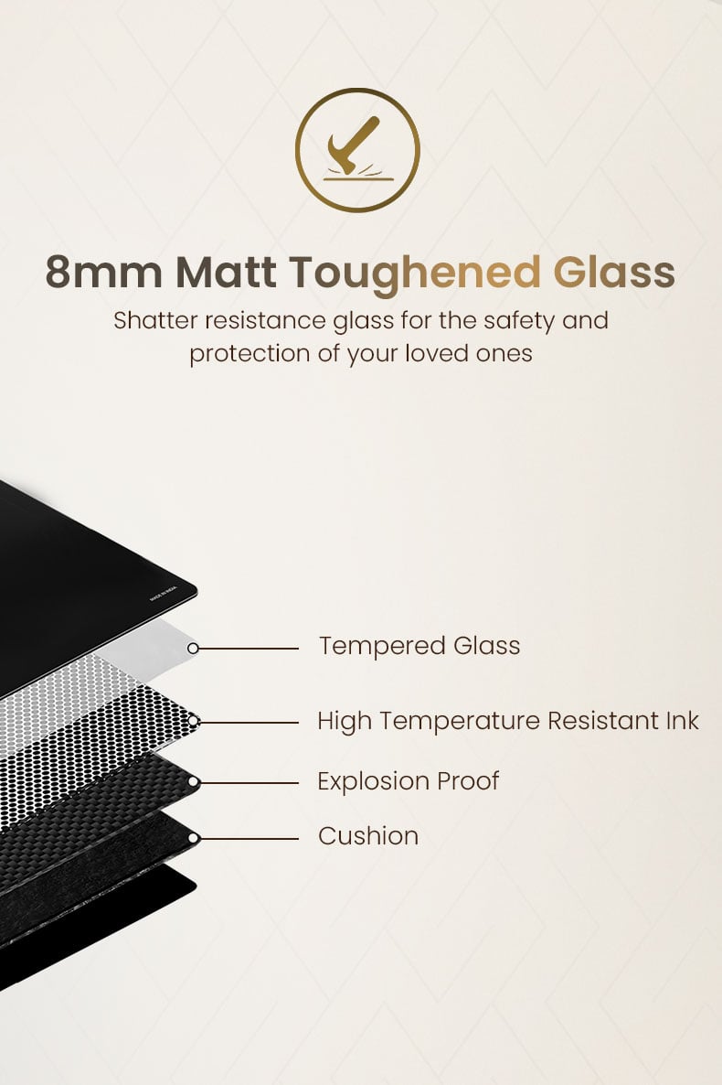 8mm Matt Toughened Glass