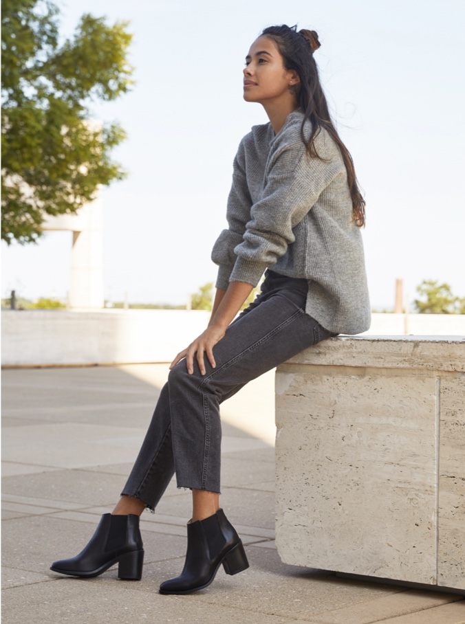 black high heel chelsea boots