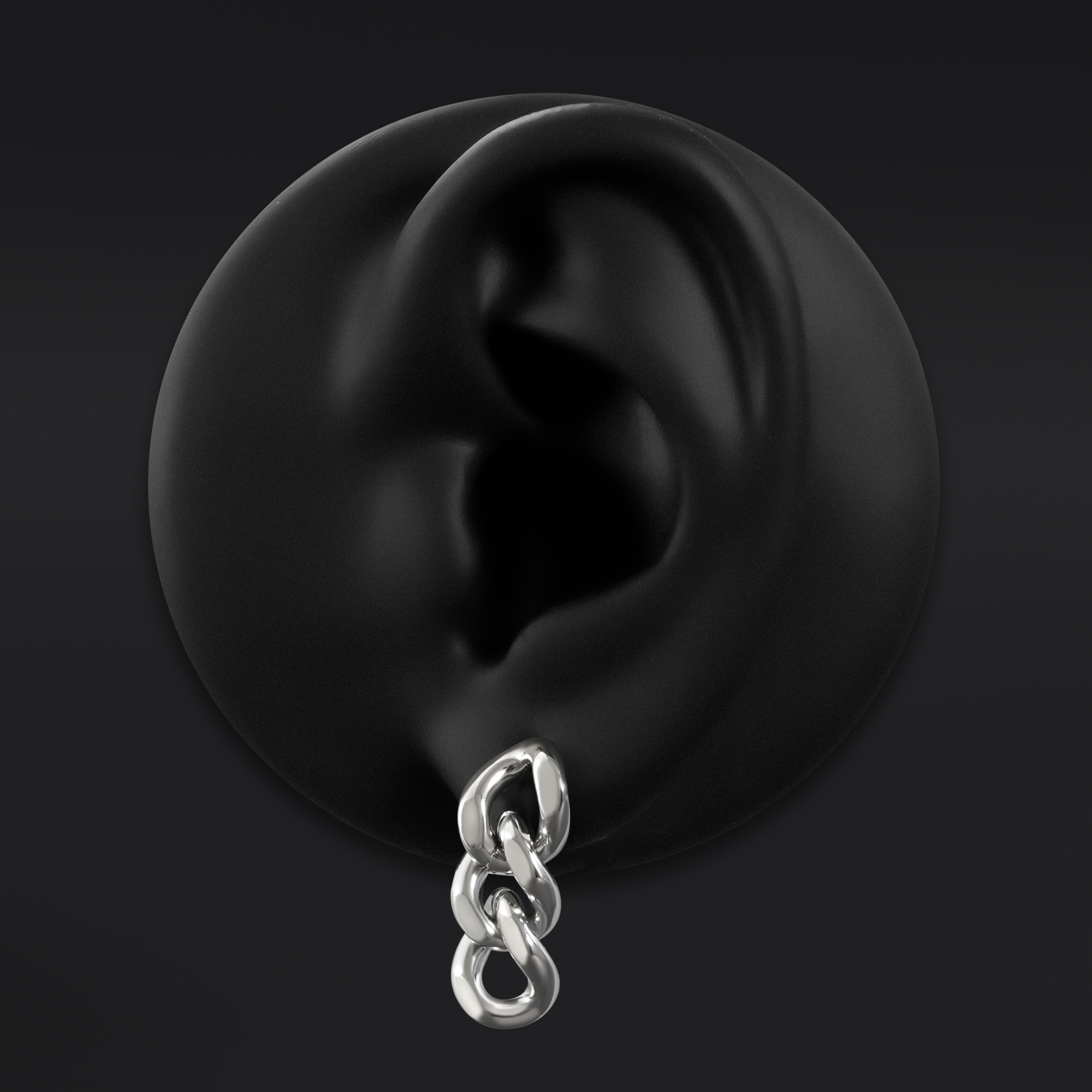  316L Stainless Steel Silver Chain Link Dangle Stud Earrings (Pair)