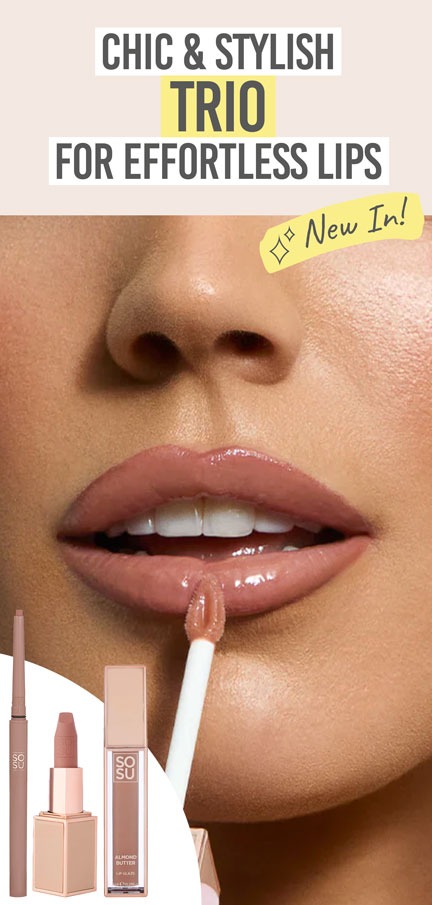 SOSU Natural Nude Lip Trio - Beauty and the Boutique - Chic & stylish trio for effortless lips
