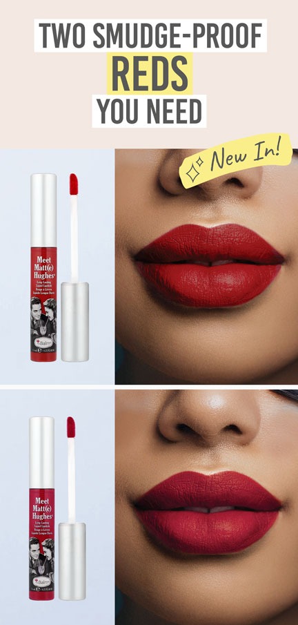 theBalm Meet Matt(e) Hughes Liquid Lipstick in ‘Loyal’ & ‘Devoted’ - Beauty and the Boutique - Two smudge-proof reds you need