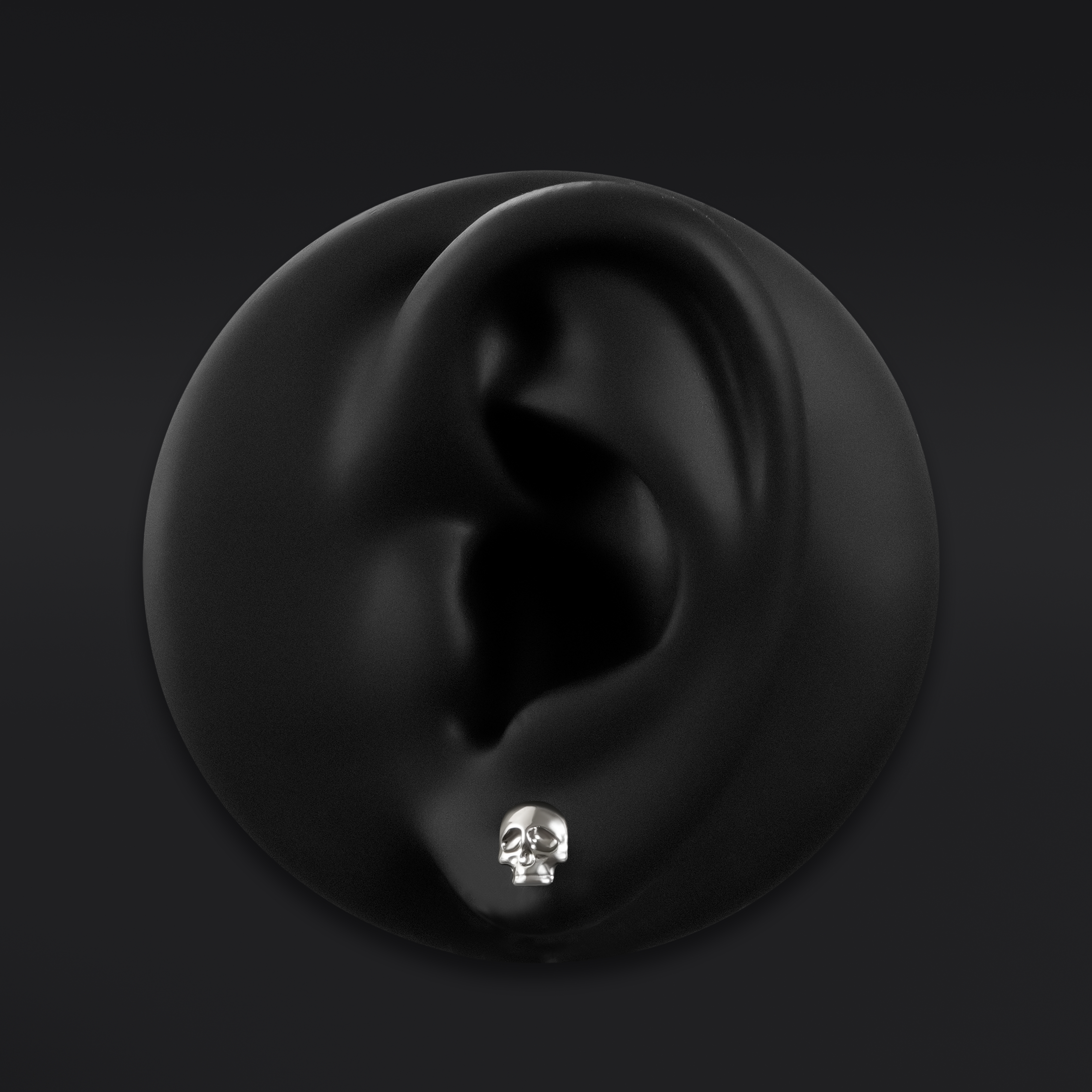 Silver Skull Stud Earrings (Pair)