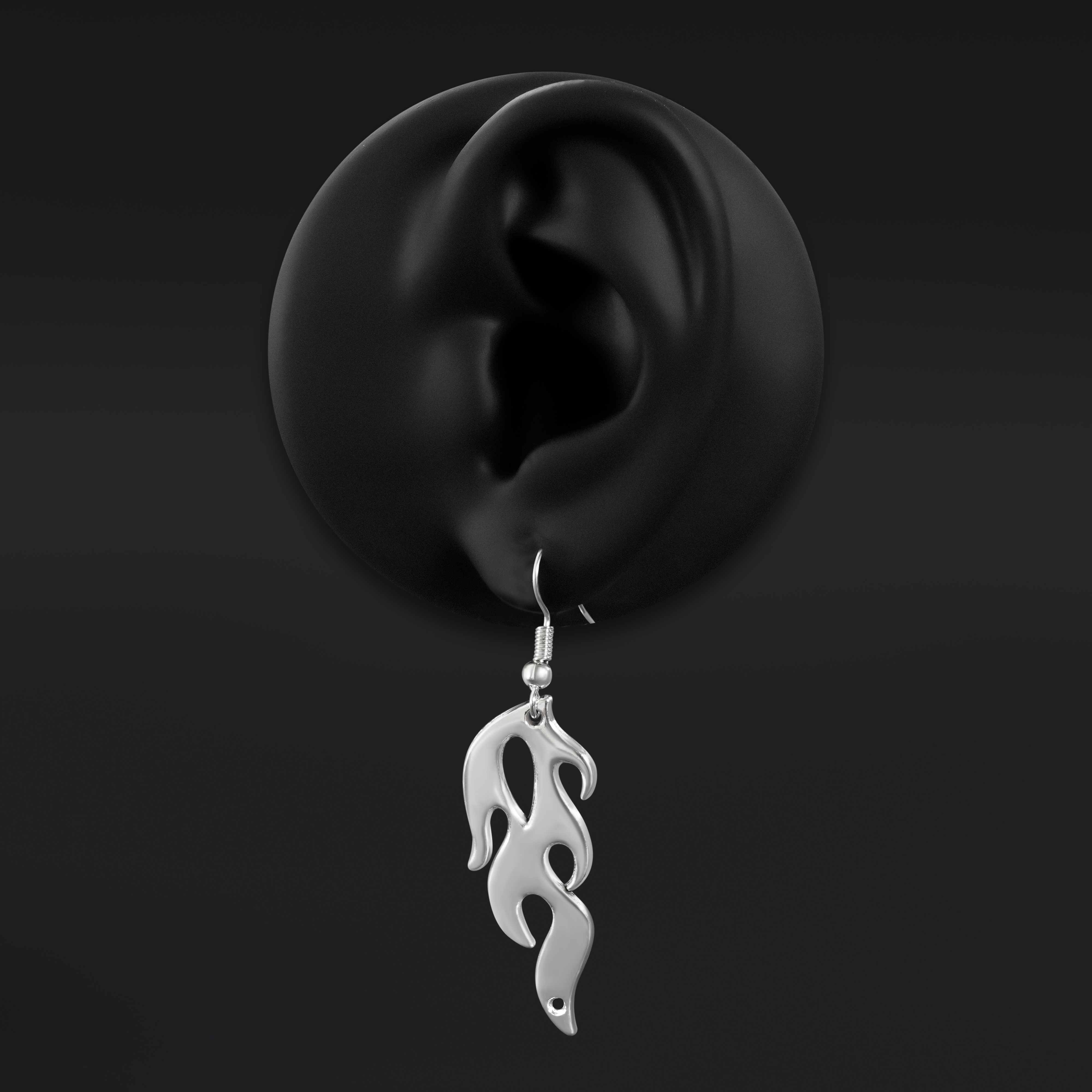 Stainless Steel Silver Flame Earring Hangers (Pair)