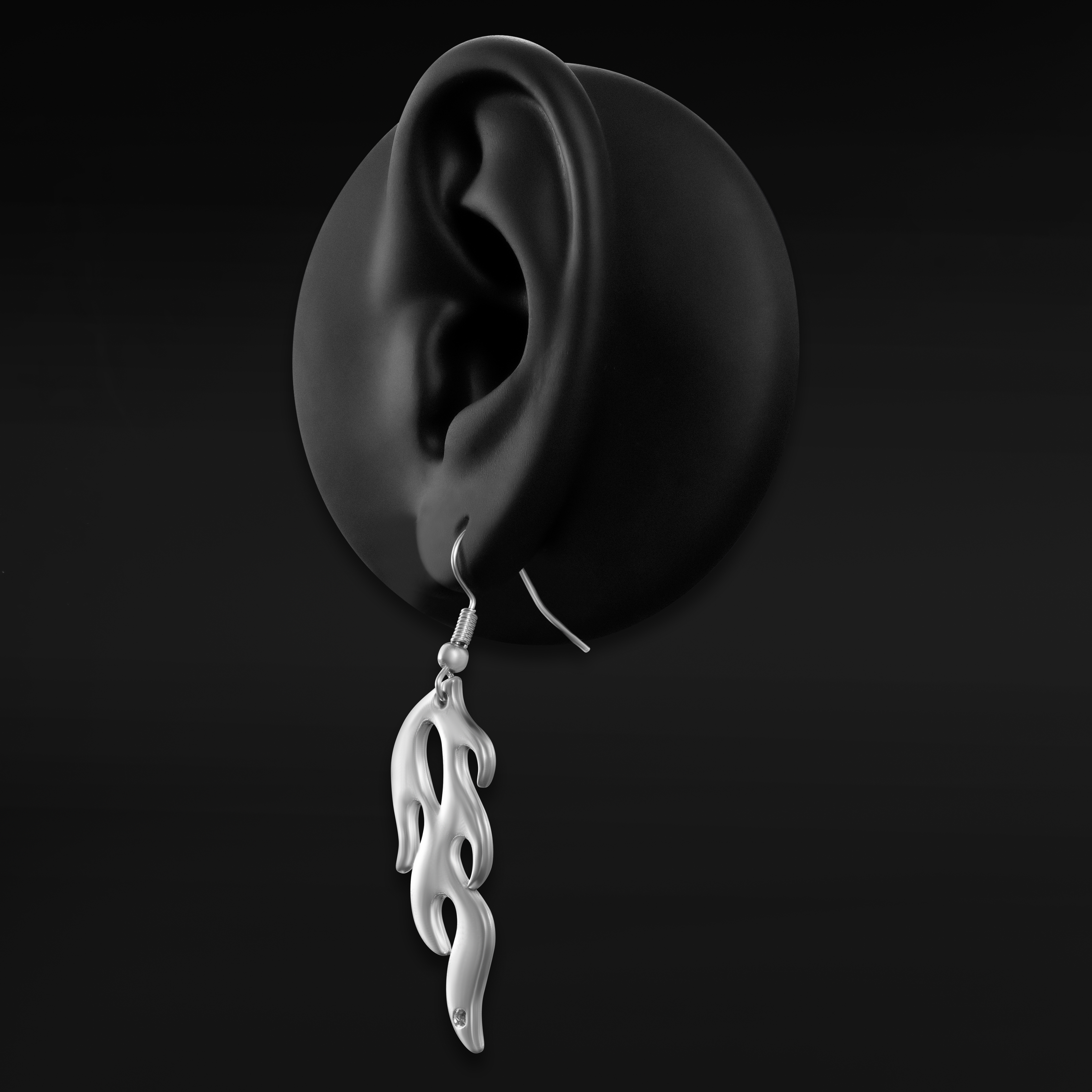 Stainless Steel Silver Flame Earring Hangers (Pair)