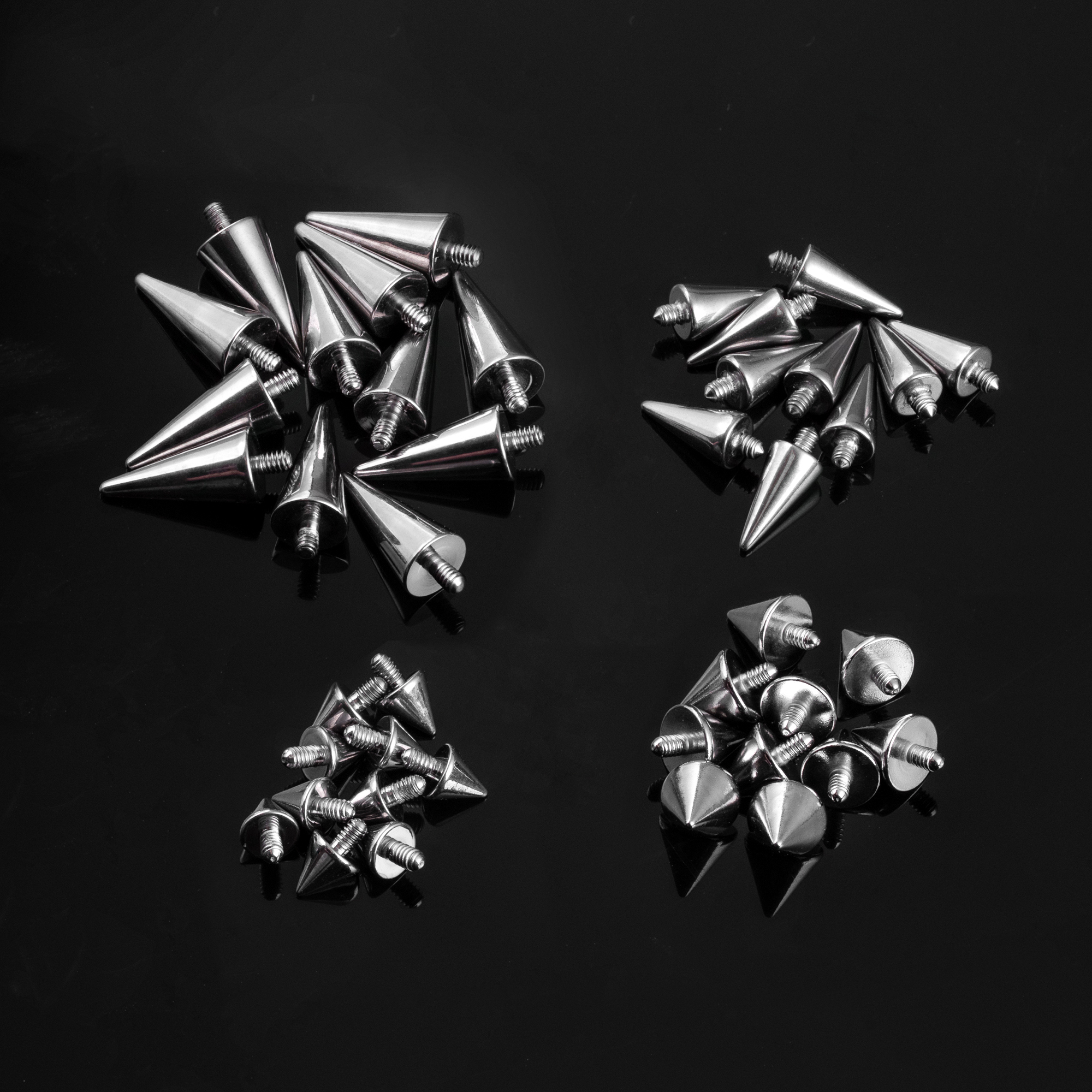 Titanium Internally Threaded Spike / Cone Attachment for Barbell, Labret, Horseshoe Bar and More 0.9mm and 1.2mm Thread
