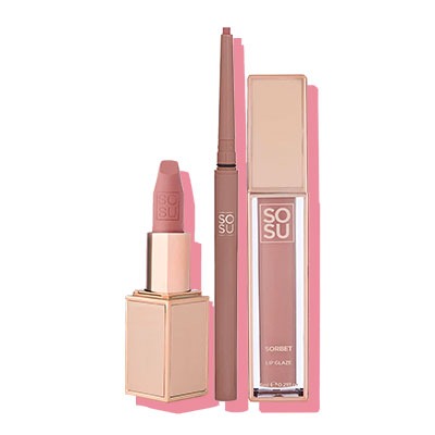 SOSU Cosmetics Pretty Nude Lip Trio - Beauty and the Boutique