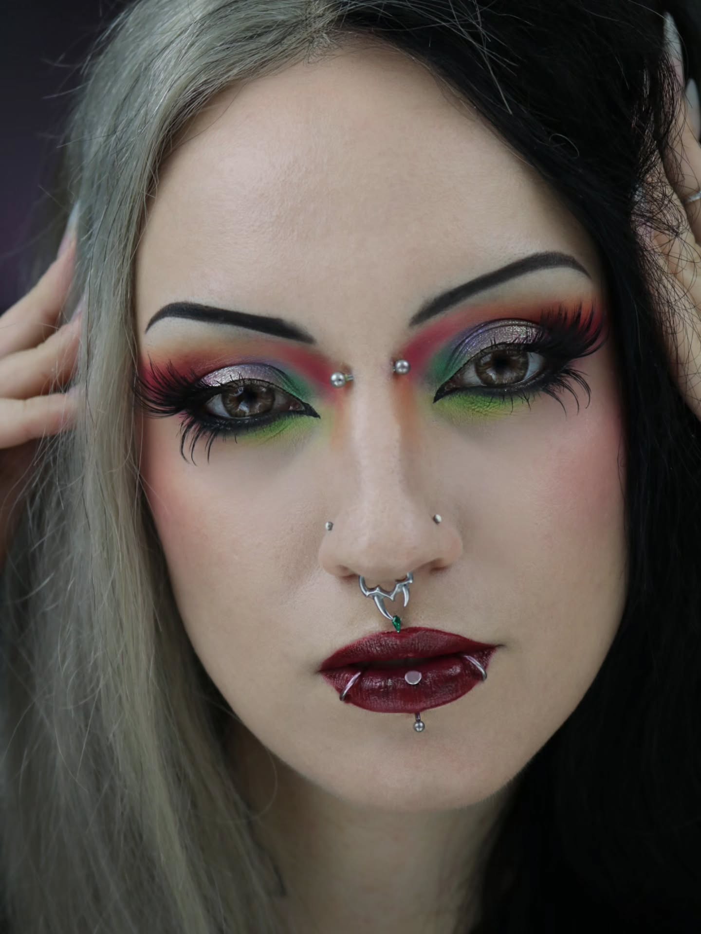Septum-Clicker, Schwarz, Kettenglieder mit Spitzen, Titan
