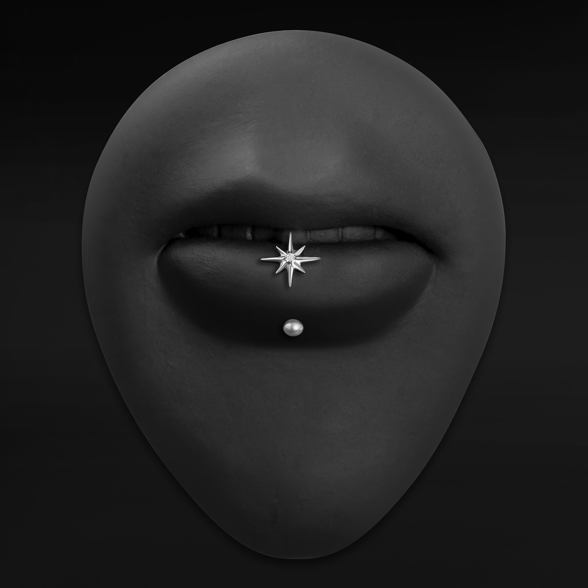  Titan-Labret-Ohrstecker mit Innengewinde, Stärke 1,2 mm, in Roségold mit Kegel