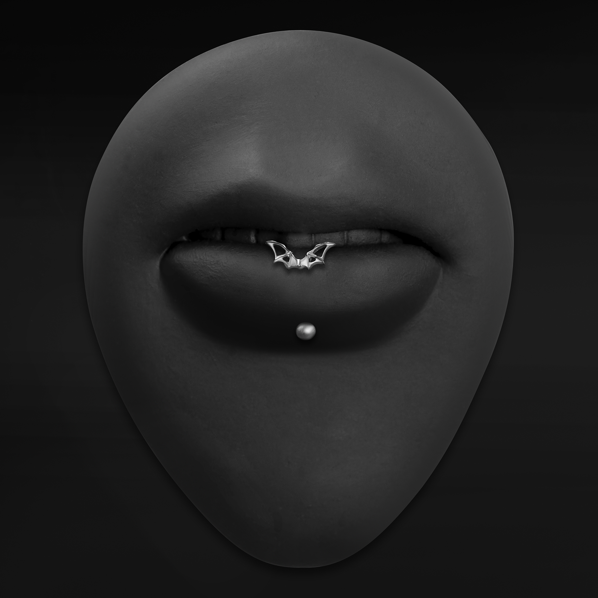  Titan-Labret-Ohrstecker mit Innengewinde, Stärke 1,2 mm, in Roségold mit Kegel