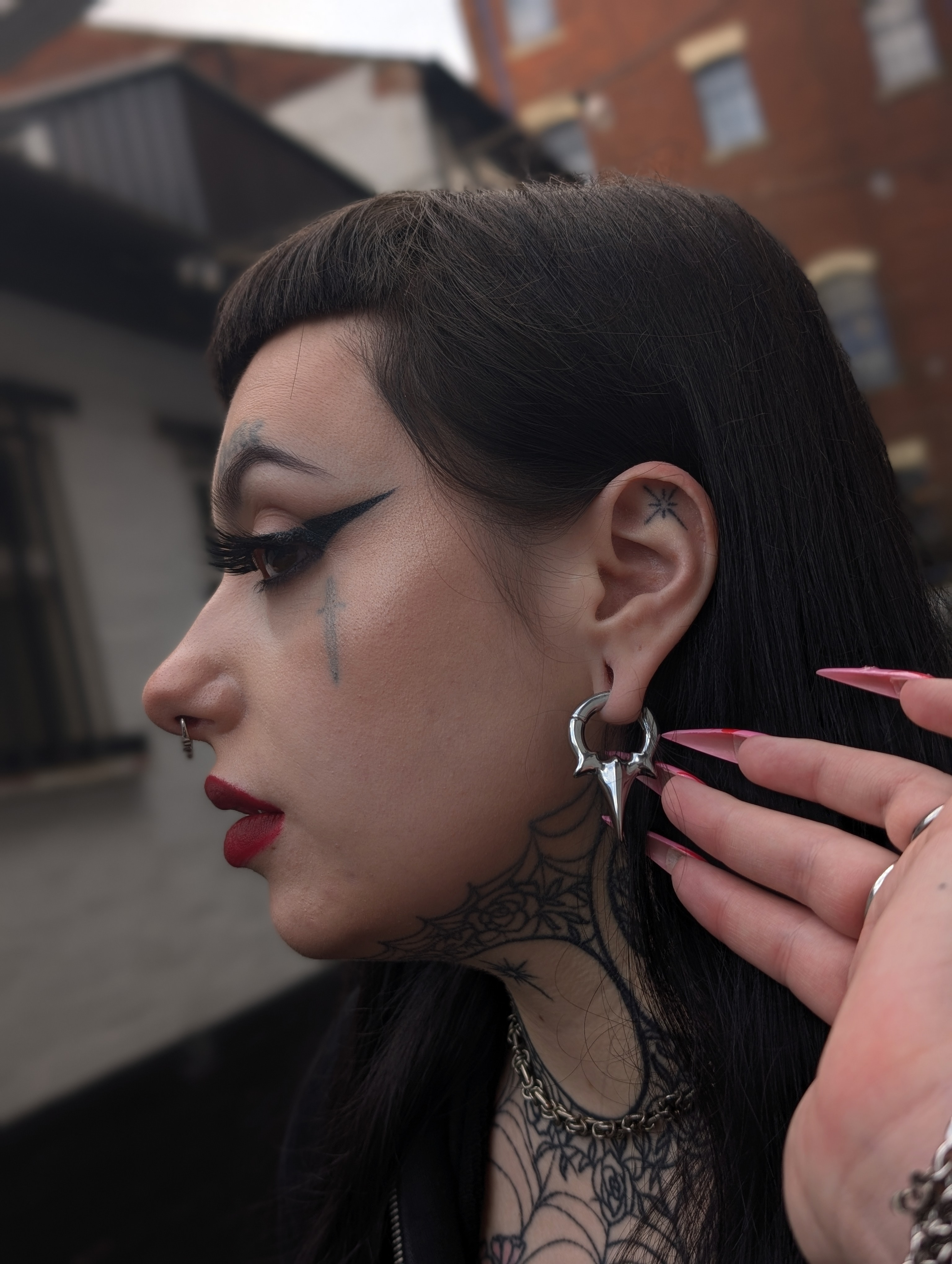  Silver Steel Fang Hoop Earring Hangers (Pair)