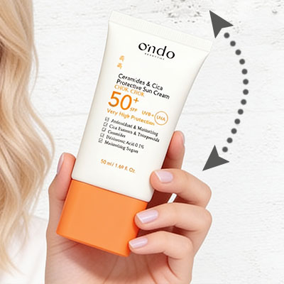 Ondo Beauty 36.5 Ceramides & Cica Protective Sun Cream SPF50+ how to use - Step 1