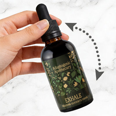 Adaptogenic Apothecary 'Exhale' Glycerite Drops how to use - Step 1