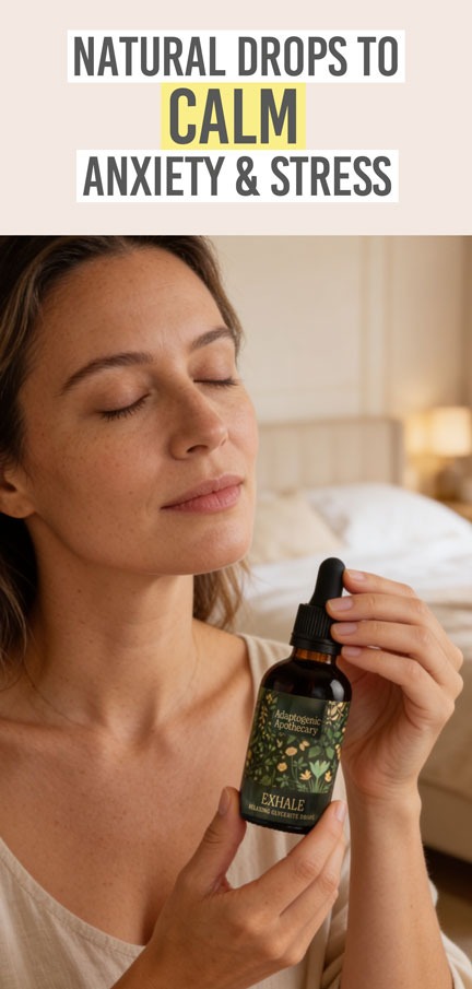 Adaptogenic Apothecary 'Exhale' Glycerite Drops - Beauty and the Boutique - Natural drops to calm anxiety & stress