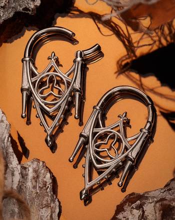 Alternative Silver Steel Spire Ear Hangers - Pair