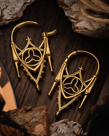 Alternative Gold Steel Spire Ear Hangers - Pair