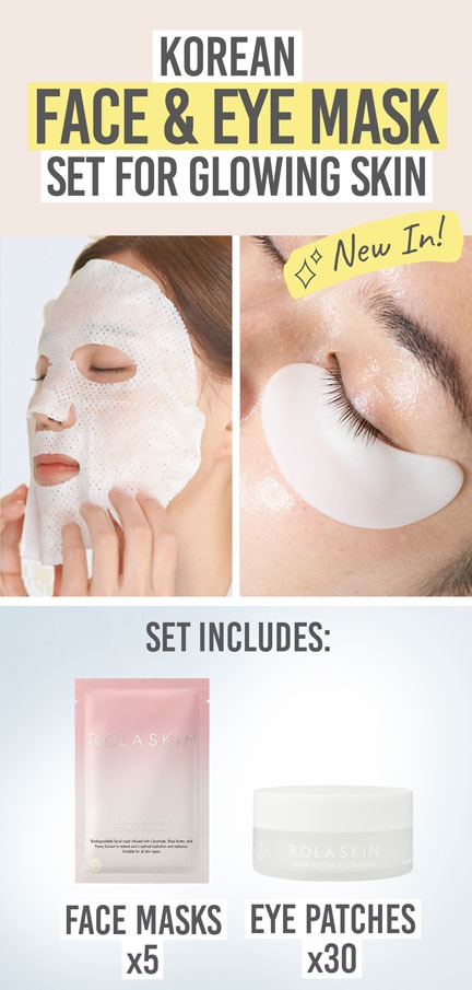 Rola Skin Ultra Hydrating Glow Sheet Mask & Glow Restore Eye Patches - Beauty and the Boutique - Korean face & eye mask set for glowing skin