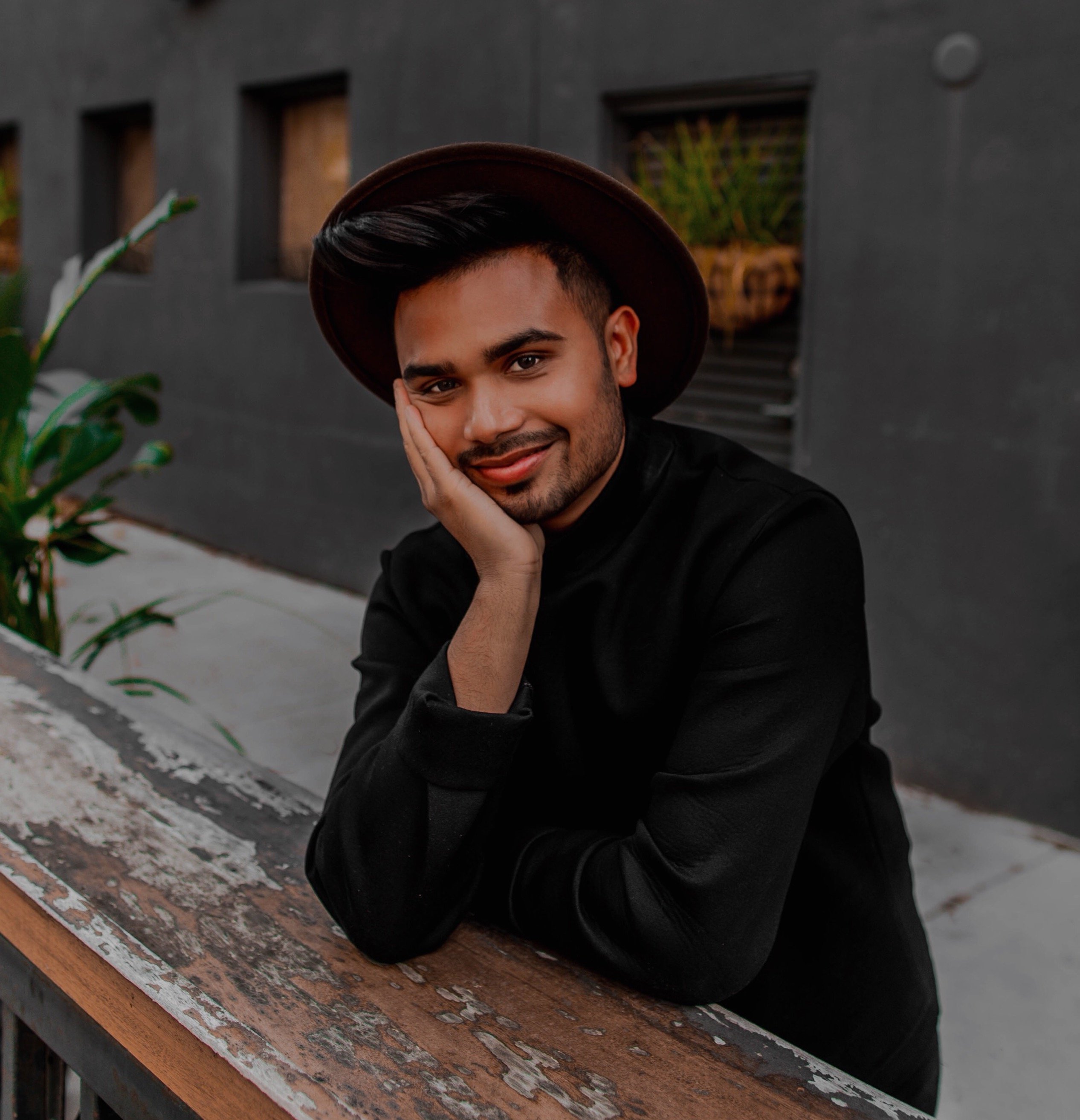 Abhishek wearing a hat