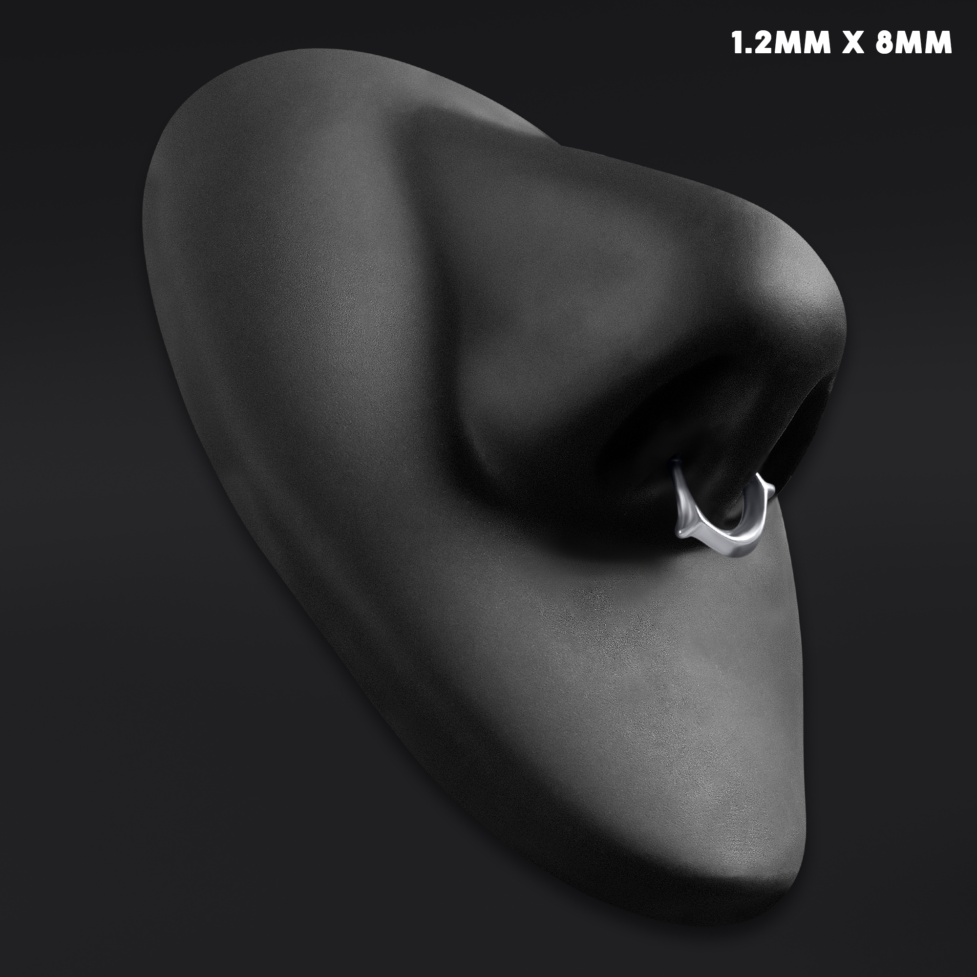  Curved Barbell, Silber, Innengewinde, Titan