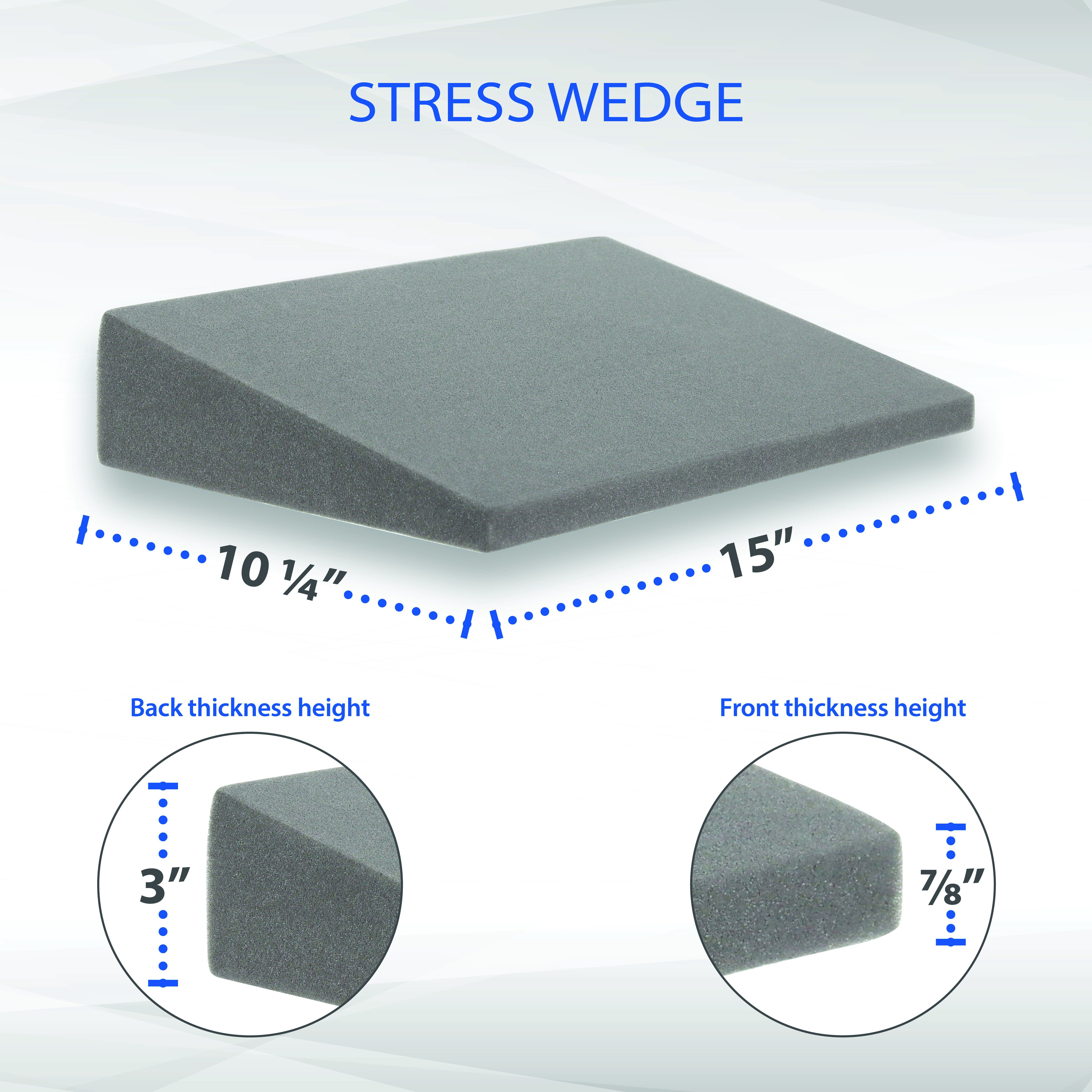  Back Wedge Cushion for Support, Stress Relief, and Posture When  Sitting in Chair Or Car (Large Size 15”) : Health & Household