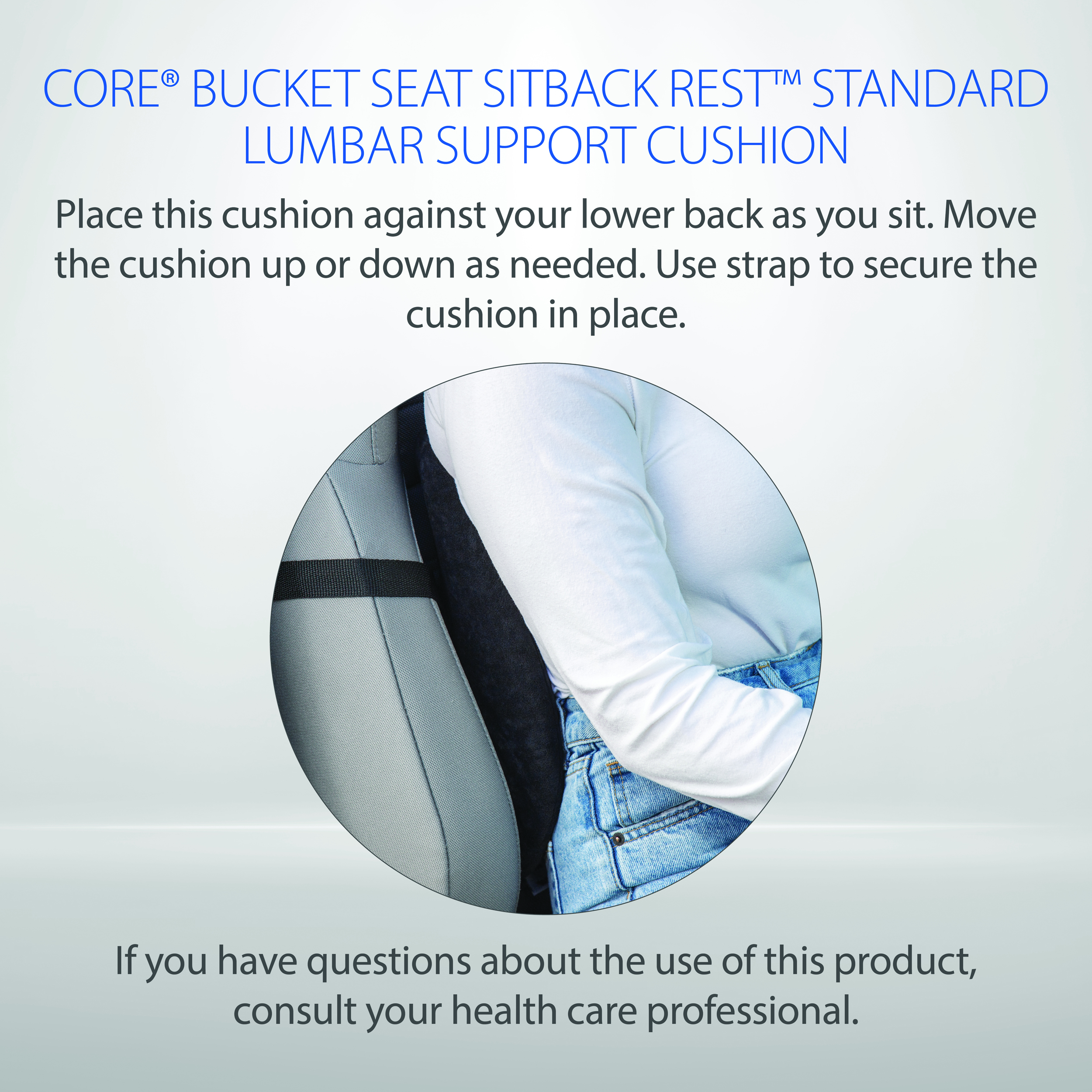 Core Sitback Rest Lumbar Support Cushion Blue