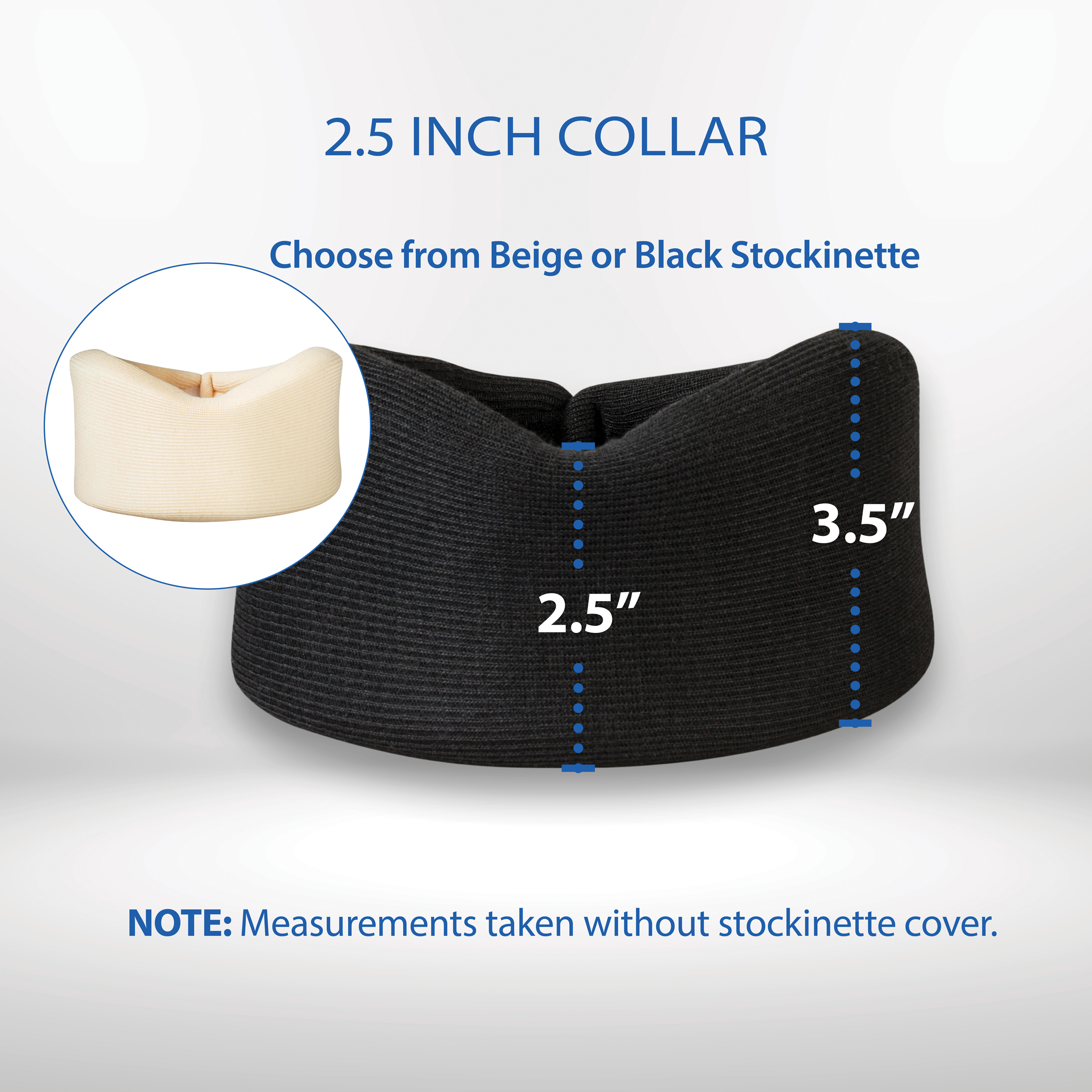  OTC Cervical Collar, Soft Contour Foam, Neck Support Brace,  White Narrow 2.5 Depth, Medium : Health & Household