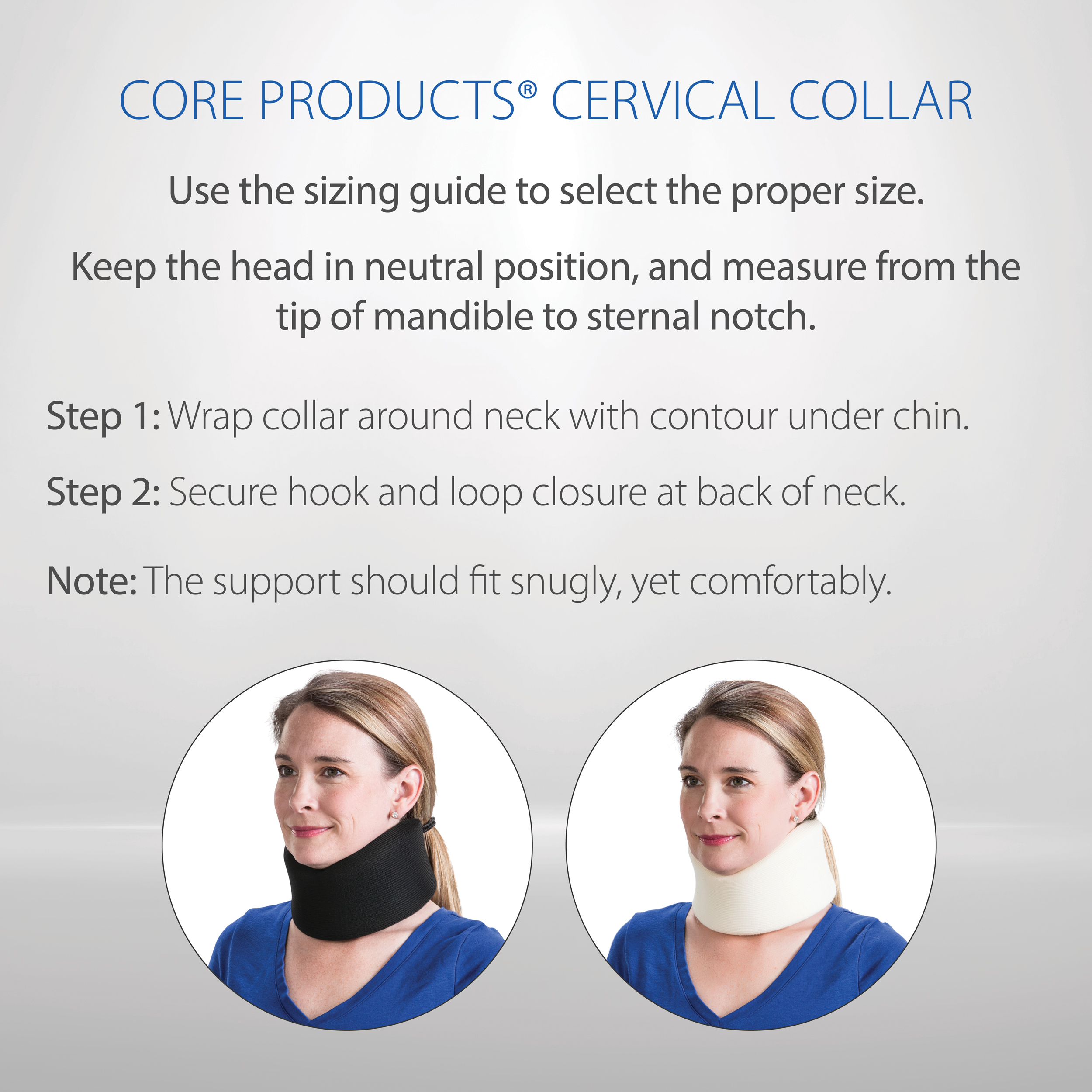  OTC Cervical Collar, Soft Contour Foam, Neck Support Brace,  White Narrow 2.5 Depth, Medium : Health & Household