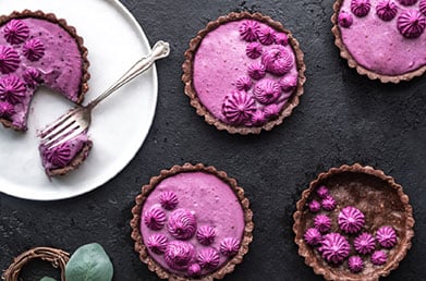 Berry tarts made with with Navitas Organics Acai Powder