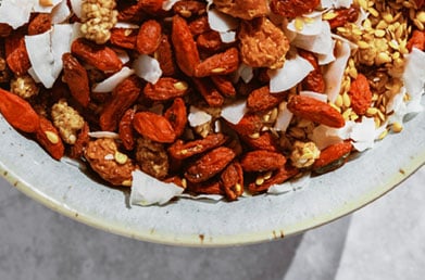 Snack mix made with Navitas Goji Berries