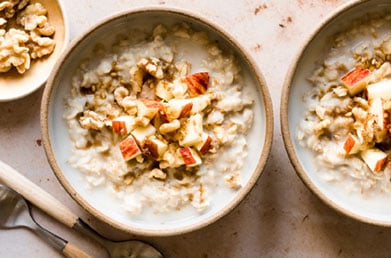 Oatmeal made with Navitas Camu Powder and fresh ingredients