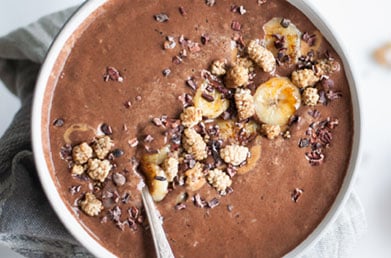 Smoothie made with Navitas Cacao Nibs