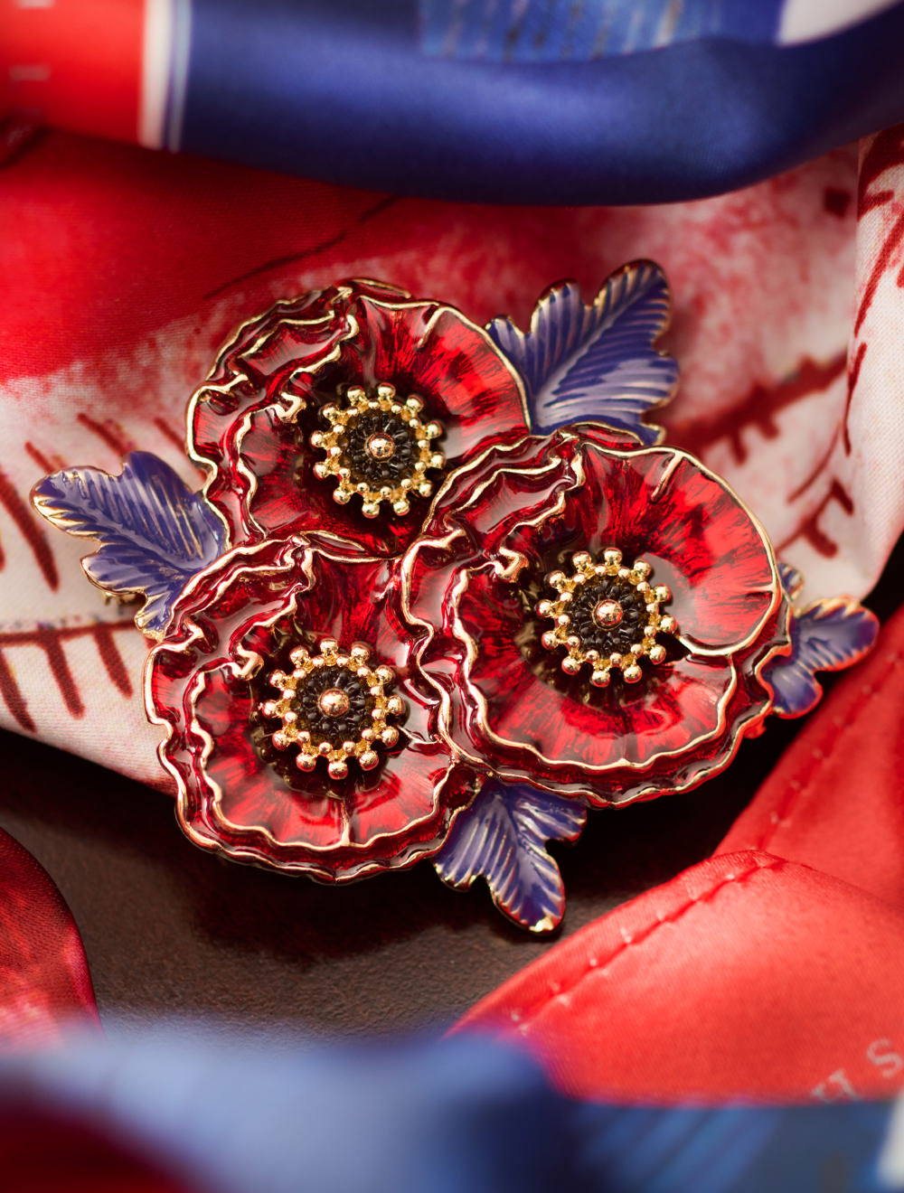 Three Poppies Brooch