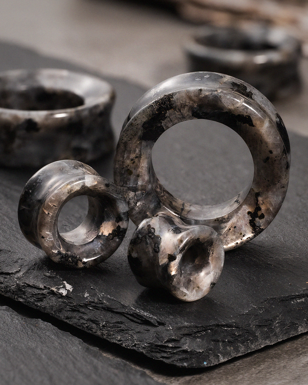 Black Labradorite Double Flare Tunnel / Plug / Gauge