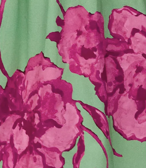 Petite seraphina pink and green floral puff sleeve dress
