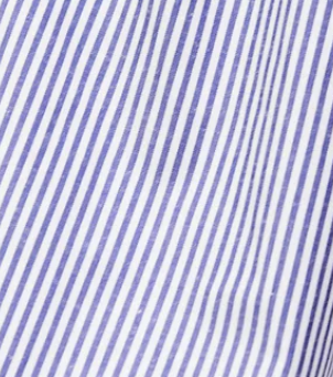 Petite blue stripe cotton shirred bodice dress
