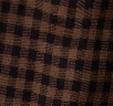 Brown gingham shirred neck blouse