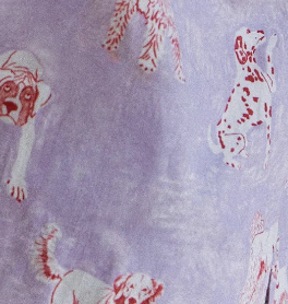 Lilac dog print cotton pyjamas sleep mask