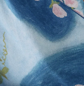 Petite blue floral print cotton pyjamas sleep mask
