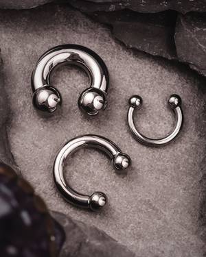 Hufeisen-Barbell, Silber, Titan, gedehnte Septum Jewellery
