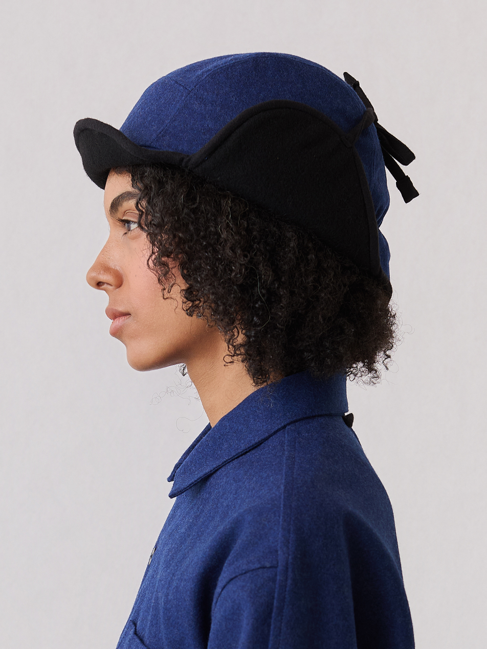The Trapper Hat (Moonlight Blue Merino Wool)