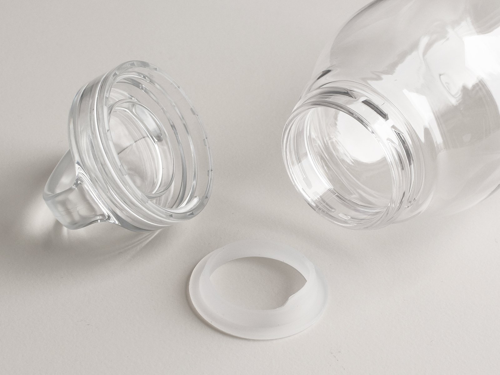  WATER BOTTLE clear with cap and silicone ring off  