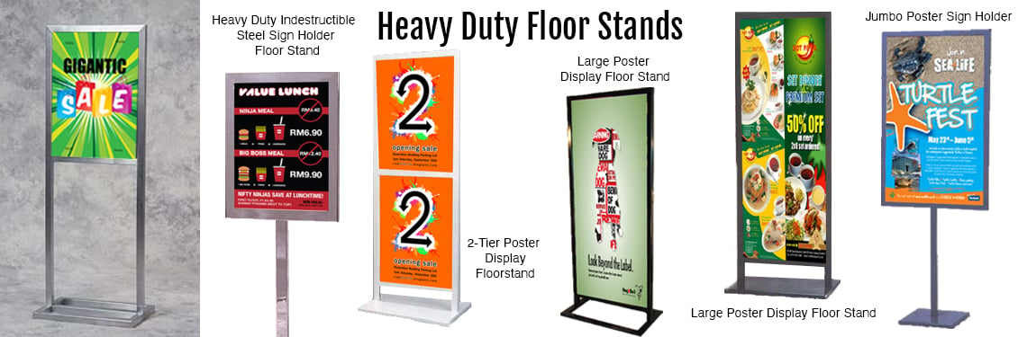 Poster Stands - Open Base, Floor Standing Sign Holders