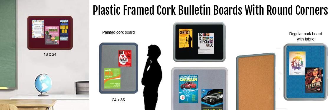Plastic-Framed-Cork-Bulletin-Boards-With-Round-Corners-