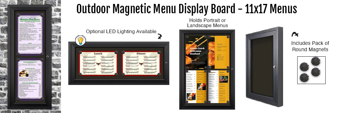 Outdoor-Magnetic-Menu-Display-Board---11x17-Menus-