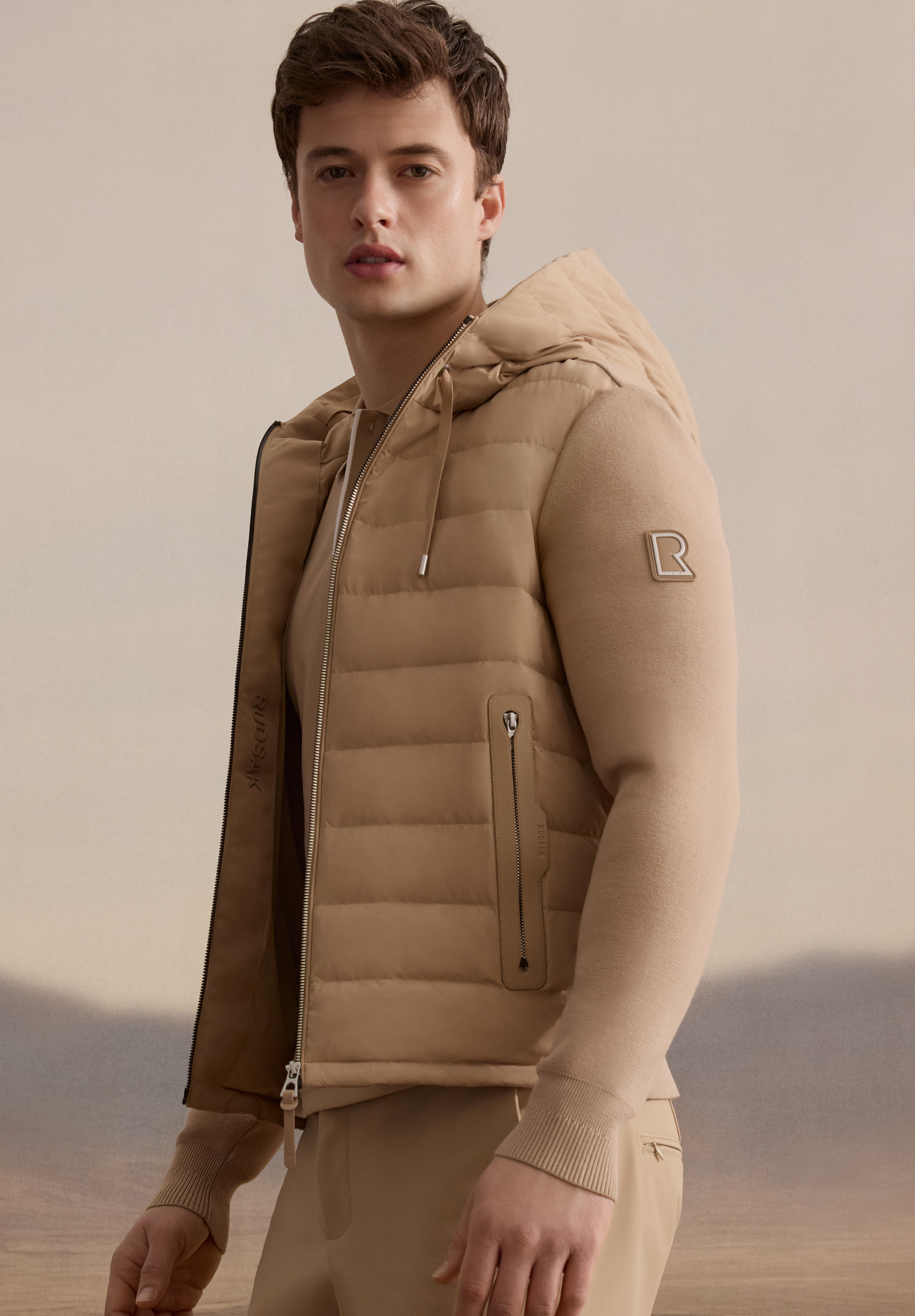 MONCLER Down jacket BADY with removable hood in white