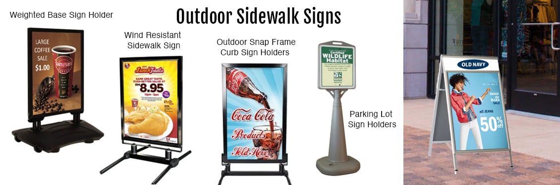 Double Pole Floor Stand 17x22 Sign Holder | Snap Frame (with Radius Corners)